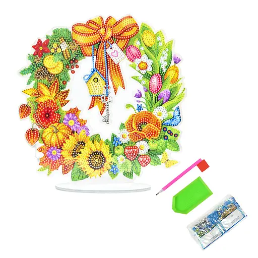 Алмазная мозаика Strateg ПРЕМИУМ Венчик - Целый год на подставке размером 25х25 см (YKLZ16354) - фото 2