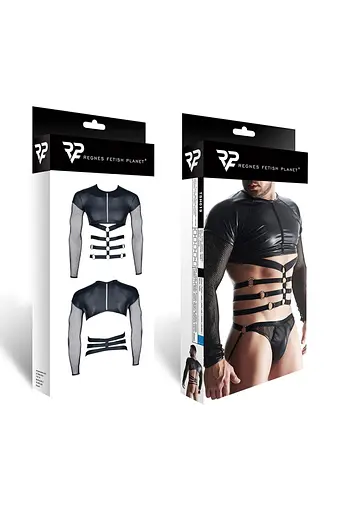 Топ с длинными рукавами Regnes Fetish Planet Wetlook L (черный) - фото 15