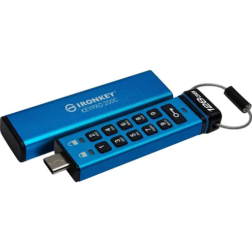 Флеш-накопичувач USB3.2 128GB Kingston IronKey Keypad 200 Type-C Blue (IKKP200C/128GB) - фото 5