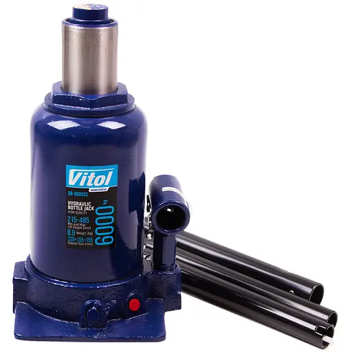 Домкрат гідравлічний телескопічний Vitol 6т 2-циліндричний 215-495 мм 8.9 кг (DB-60002C) - фото 3