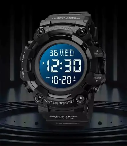 Тактичний чоловічий годинник Skmei 1968 Чорний з чорним циферблатом - фото 3