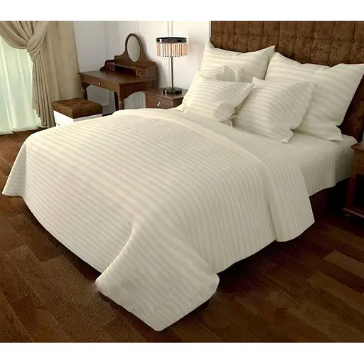 Постельное белье MERISET Молочное Бязь страйп Евро 550035-3