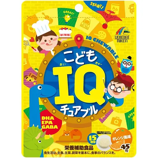 Жувальні таблетки Unimat Riken з DHA та ЕРА для дітей, зі смаком апельсину 45 шт.