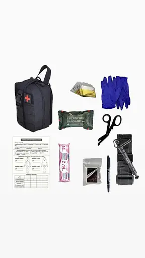 Аптечка укомплектованная №8 Rescue Ready в подсумке с быстрым сбросом темно-синий - фото 1