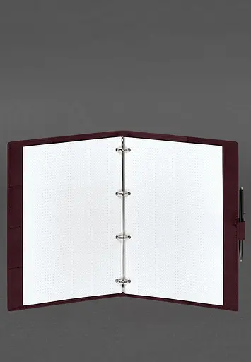 Шкіряний блокнот А4 (софт-бук) 9.2 бордовий Crazy Horse - фото 4