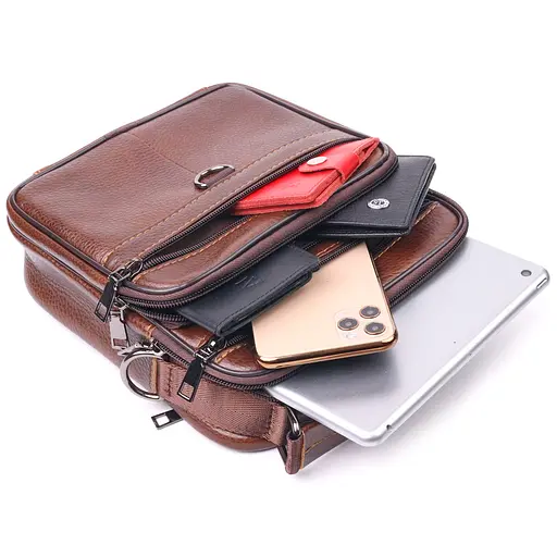 Чоловіча шкіряна сумка Vintage 20х23х6 см sum0022400 - фото 6