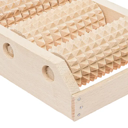 Масажер для ніг дерев'яний зубчастий на 5 роликів для однієї ноги 31х12.5х5 см, Woodly 84982 - фото 9