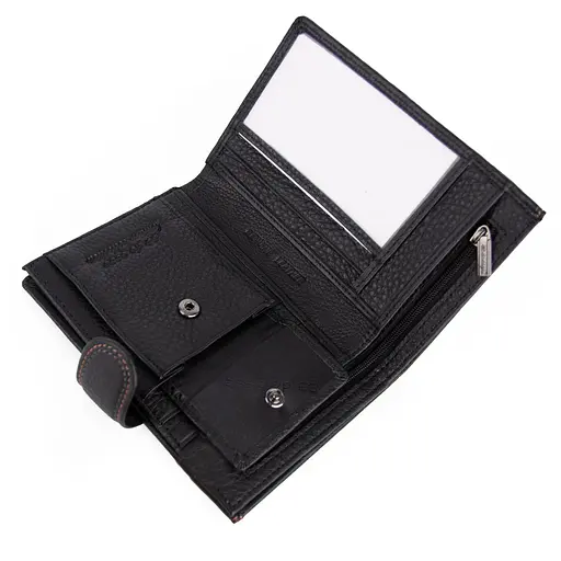 Чоловіче шкіряне портмоне з відділенням для паспорта De Esse LC47835-1X чорне - фото 3