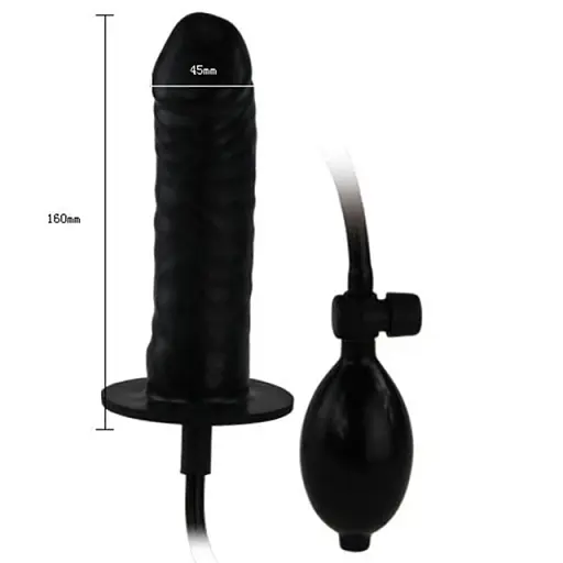 Анальний розширювач Baile Bigger Joy Inflatable Penis 16 см (чорний) - фото 2