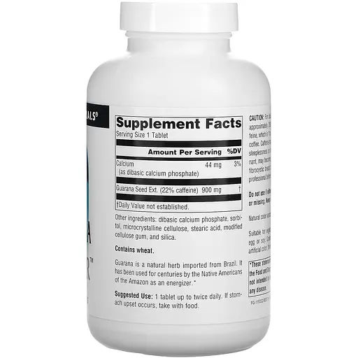 Гуарана Source Naturals Guarana Energizer 900 мг 200 таблеток - фото 2