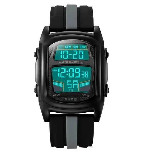 Годинник наручний чоловічий Skmei 2203 (Чорний з сірим) - фото 3