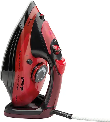 Gorenje Праска, 2800Вт, 350мл, паровий удар -100гр, верт. відпарювання, антинакип, автовідключення, керам. підошва, червоний - фото 2