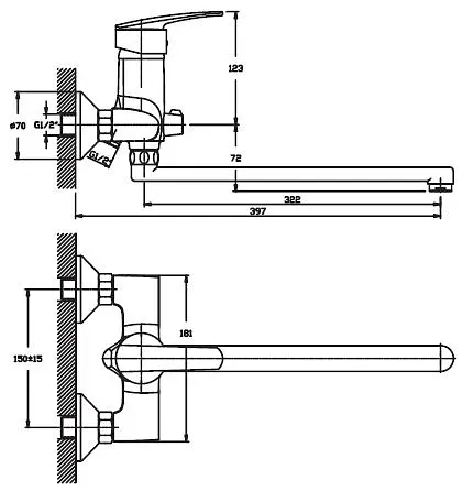 Змішувач для ванни Haiba AGAT 006 (HB0006) - фото 2