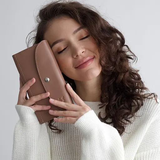 Кожаный кошелек Smart Wallet карамель краст - фото 6