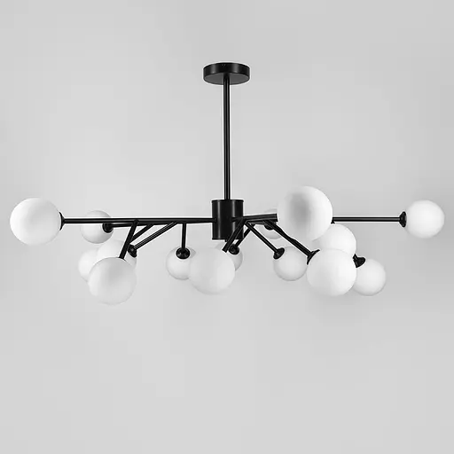 Потолочная люстра в черном корпусе на 15 белых плафонов Ø 100 см Ст. AOC 19/15 BK G9 Line F - фото 6