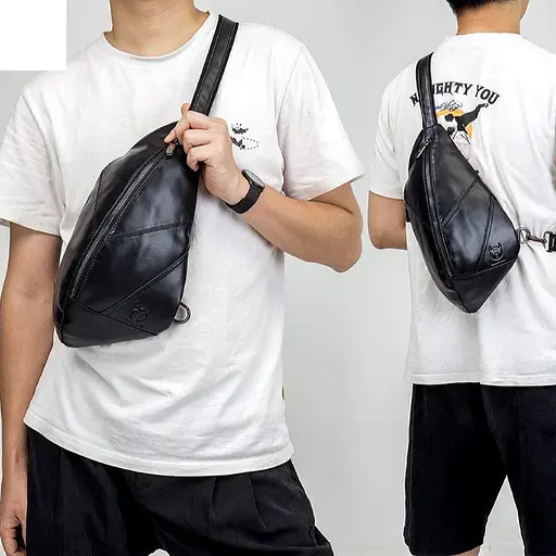 Мини-рюкзак из натуральной кожи "слинг" на одно плечо BULL 38х20х11.5 см sum0028219 - фото 3