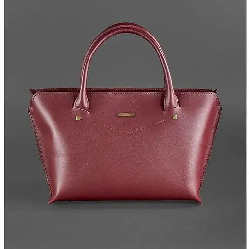 Жіноча шкіряна сумка Midi бордова - фото 1