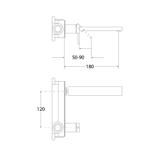 Смеситель для умывальника скрытого монтажа графит Nett QGr-22 Графит - фото 2