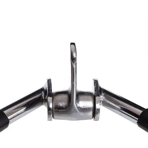 Ручка для верхньої тяги York Fitness V-подібна на трицепс з обертовим підвісом та гумовими рукоятками, хром - фото 7