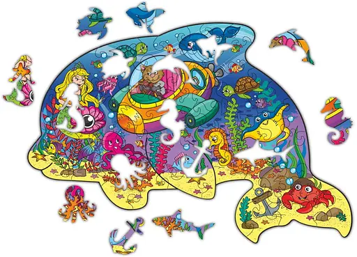 Дерев’яний пазл в коробці Дельфін - фото 1