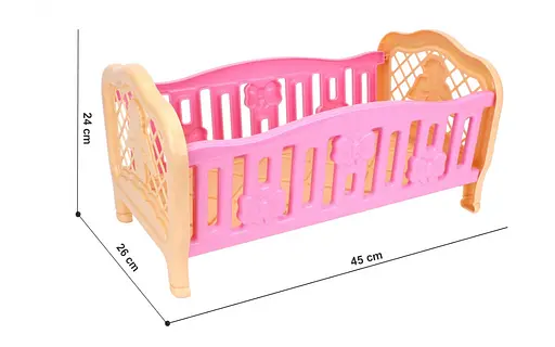 Ліжечко для ляльок Технок, рожеве з синім, 4517 - фото 2