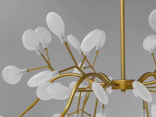 Інноваційна люстра, "Світлячок", золота люстра на 54 лампи - фото 3