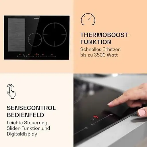 Вбудована варильна індукційна поверхня Klarstein Delicatessa 77 Hybrid Чорний (10033023) - фото 2