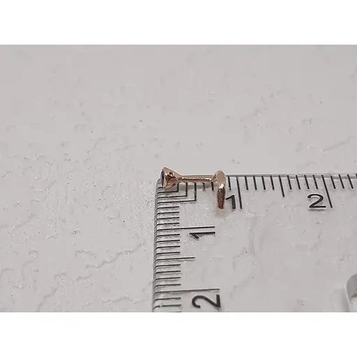 Золота сережка-пірсинг Dear в ніс Dear с фіанітом. 1023.4 Аметистовий - фото 4