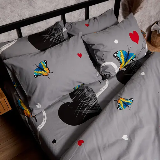 Комплект постільної білизни Moon&Star Бязь Gold Люкс Butterfly Love двоспальні 175х210 наволочки 2х40х60 - фото 4