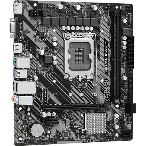 Материнская плата ASRock H610M-HDV/M.2 R2.0 (1700/H610, 2xDDR4, 1xPCIex16, HDMI/DVI/VGA, 4xSATA, M.2, GLan, 7.1ch,mATX - фото 2