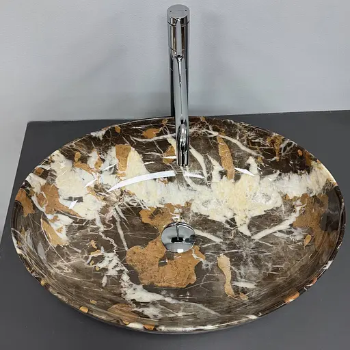 Умивальник VBI Alvito Portoro накладний VBI-012626, Коричневий - фото 3