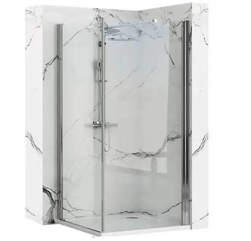 Душова кабіна Rea Maxim 90x90 R REA-K0267, Хром, Права, прозорий - фото 1