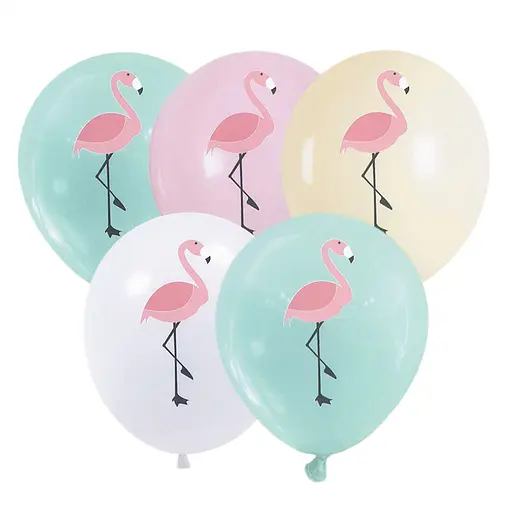 Шарик воздушный латексный с принтом 30 см (25) Фламинго, IDEA7-PB-54