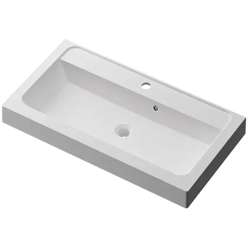 Раковина матова врізна Amidicon Pandora 80 800x430 з литого каменю PANDORA_80_MAT, Білий матовий - фото 2