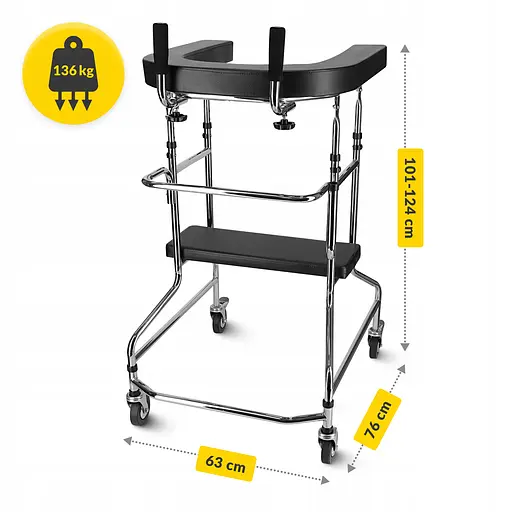 Реабилитационные ходунки 4FIZJO с опорой под локти, складные Black (P-5905973406543) - фото 11