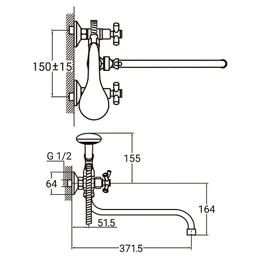 Смеситель для ванны AQUATICA 9777220 - фото 6
