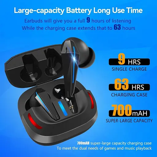 Ігрові бездротові навушники BX16 Gaming TWS чорний - фото 8