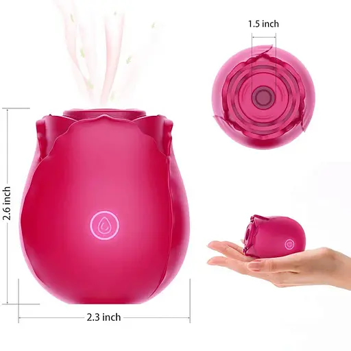 Вакуумний стимулятор клітора з вібрацією Boss Series Rose бордовий - фото 8