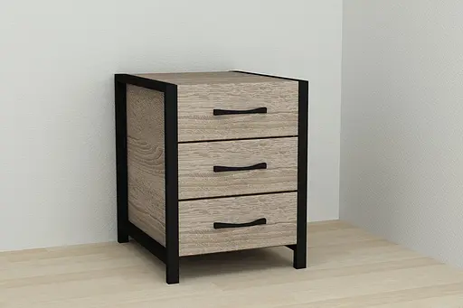 Тумба універсальна Ferrum-decor Вів'єн 3 50x41x40 чорний ДСП Дуб Сонома Трюфель 16мм (FRD-104189)