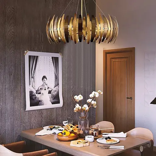 Подвесная люстра в золотом корпусе Ø 50 см Ст. MJ 212-500 | Line F - фото 1