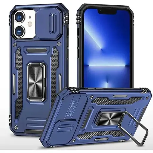 Чохол Epik ударостійкий Camshield Army Ring для Apple iPhone 11 (6.1) Синій/Navy - фото 1