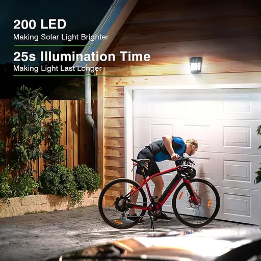 Набір 4 шт Сонячні ліхтарі на відкритому повітрі — 200 світлодіодних сонячних ліхтарів безпеки - фото 5