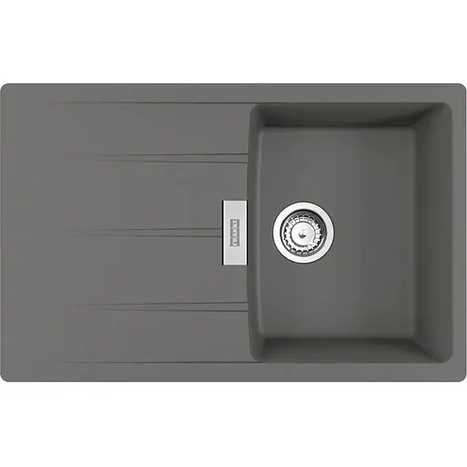 Кухонна мийка Franke Centro, фраграніт, прямокутник, з крилом, 780х500х200мм, чаша - 1, накладна, CNG 611-78, сірий камінь