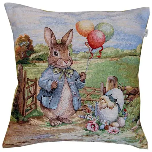 Подушка Прованс Настроение Заяц с шариками гобеленовая 45х45 см (44332) - фото 1