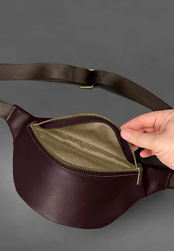 Шкіряна поясна сумка-бананка Kanny бордова - фото 4