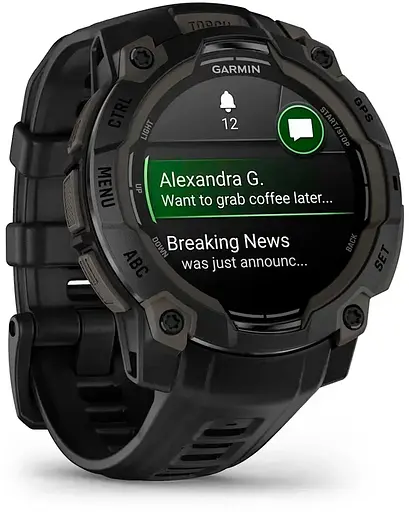 Смарт-годинник Garmin Instinct 3 45mm AMOLED Black with Black Silicone Band (010-02936-40) - фото 2