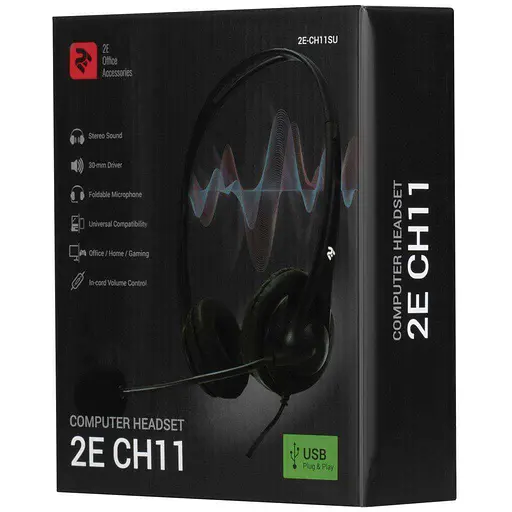 Гарнітура 2E CH11 On-Ear USB Black (2E-CH11SU) - фото 7