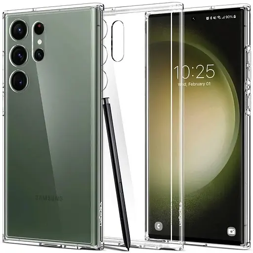 Оригинальный противоударный чехол Spigen Ultra Hybrid для Samsung Galaxy S23 Ultra (6.8") Crystal ACS05646 - фото 8