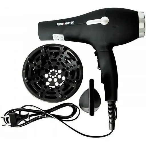Фен для сушіння та укладання волосся Promotec 2309 з дифузором - фото 1