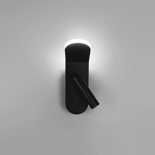 Бра Line F із спотом та верхньою підсвіткою на 2 вимикачі 24х7х13 см чорне Арт. WJ118/2 BK+BK - фото 2